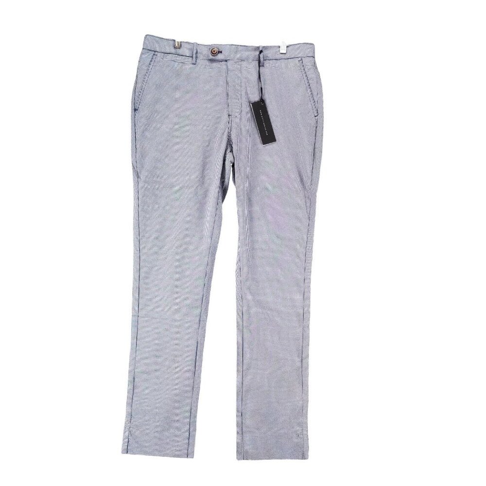 Nifty Genius Pants Mens 34x32 Blue Plaid High Rise Trouser *NWT*